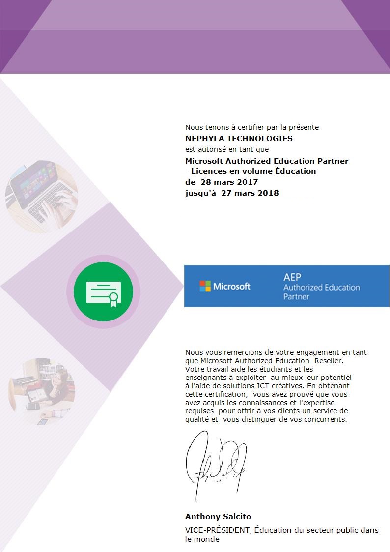 Certification Microsoft Education